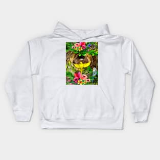 Nesting Budgerigars aka Parakeets Kids Hoodie